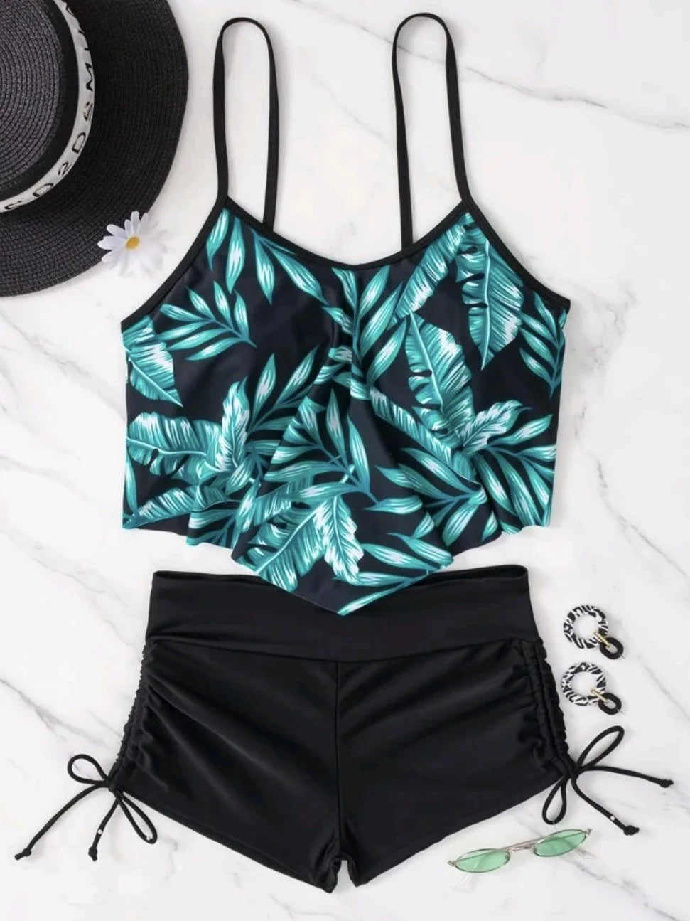 2026 Ruffle Strappy Bikini Set High Waisted Swimsuit Women Drawstring Swimwear Female Bathers Bathing Swimming Suit Beach Wear