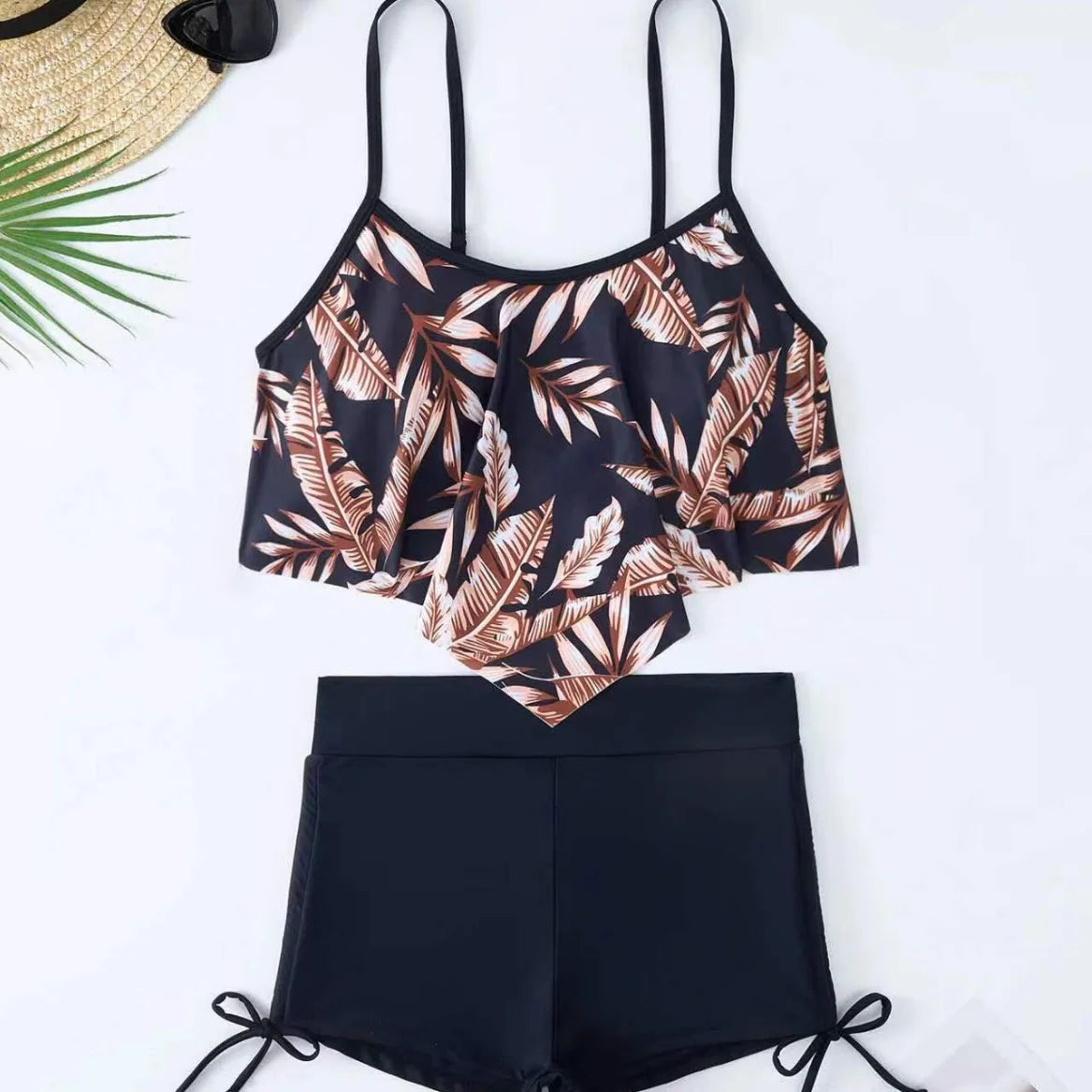 2026 Ruffle Strappy Bikini Set High Waisted Swimsuit Women Drawstring Swimwear Female Bathers Bathing Swimming Suit Beach Wear