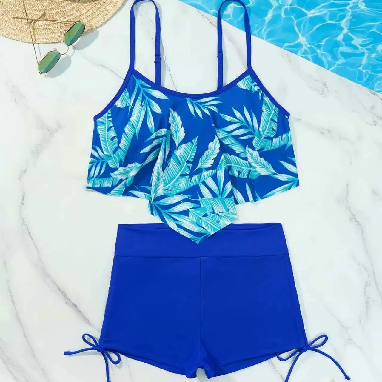 2026 Ruffle Strappy Bikini Set High Waisted Swimsuit Women Drawstring Swimwear Female Bathers Bathing Swimming Suit Beach Wear
