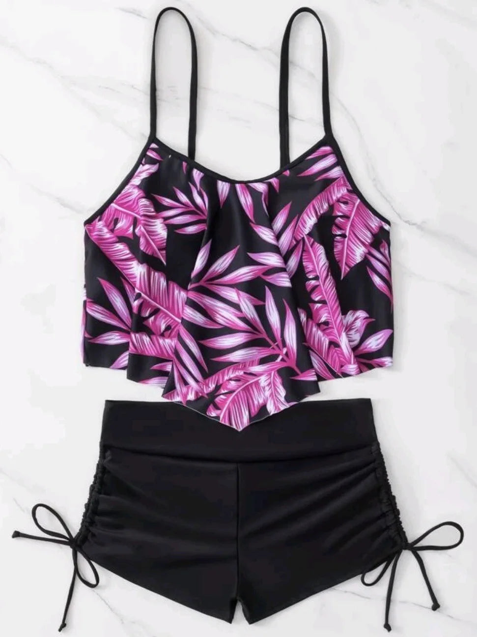 2026 Ruffle Strappy Bikini Set High Waisted Swimsuit Women Drawstring Swimwear Female Bathers Bathing Swimming Suit Beach Wear