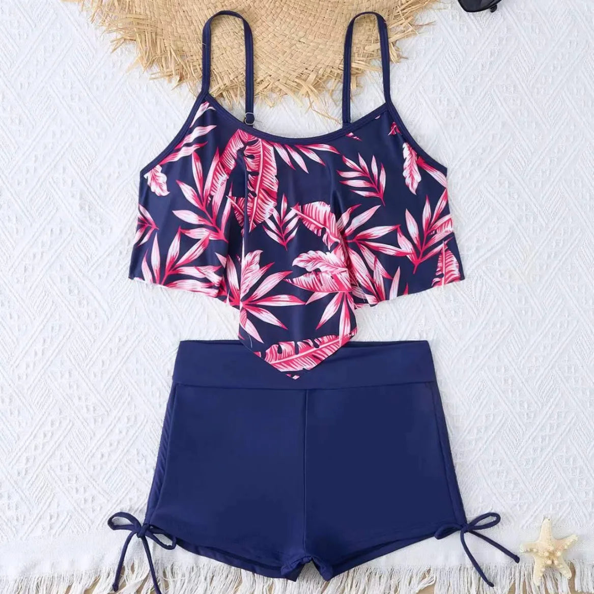 2026 Ruffle Strappy Bikini Set High Waisted Swimsuit Women Drawstring Swimwear Female Bathers Bathing Swimming Suit Beach Wear